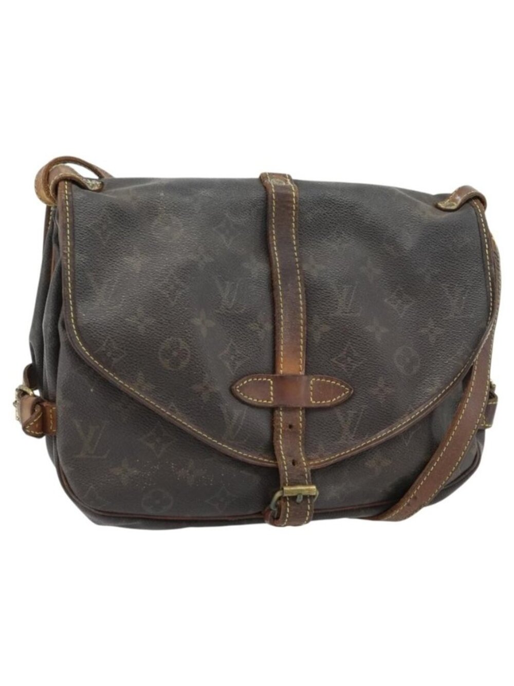 Authentic LOUIS VUITTON Monogram Saumur 30 Shoulder Bag M42256 LV